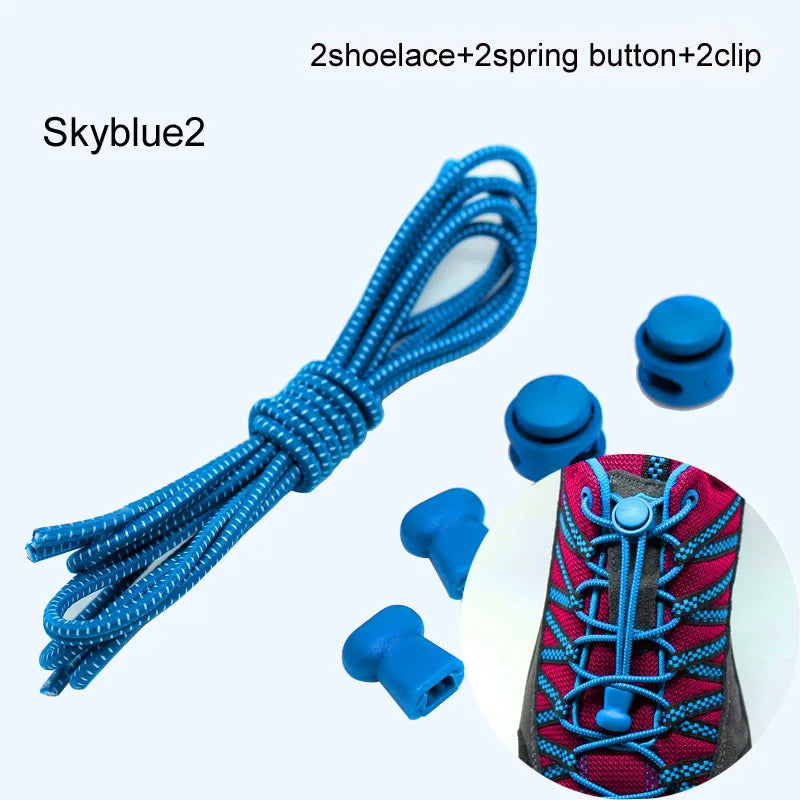 Stretching Lock lace 22 colors a pair Of Locking Shoe Laces Elastic Sneaker Shoelaces Shoestrings Running/Jogging/Triathlon