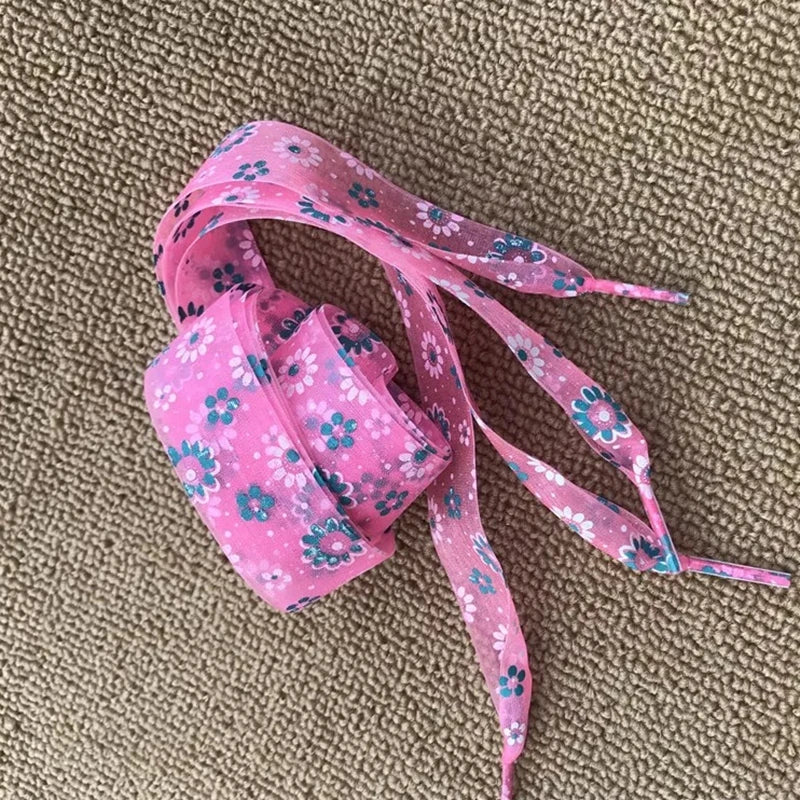 11Color Printing Snow Yarn Lace 2.5CM Width 80CM/100CM/120CM Length ultra-thin transparent lace Sneaker Sport Shoes Lace