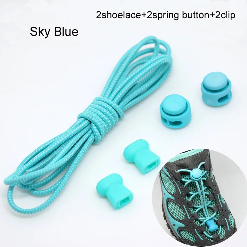 Stretching Lock lace 22 colors a pair Of Locking Shoe Laces Elastic Sneaker Shoelaces Shoestrings Running/Jogging/Triathlon
