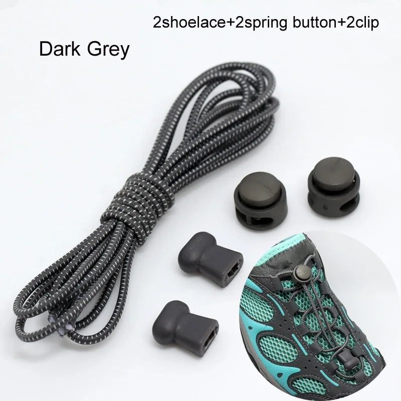 Stretching Lock lace 22 colors a pair Of Locking Shoe Laces Elastic Sneaker Shoelaces Shoestrings Running/Jogging/Triathlon