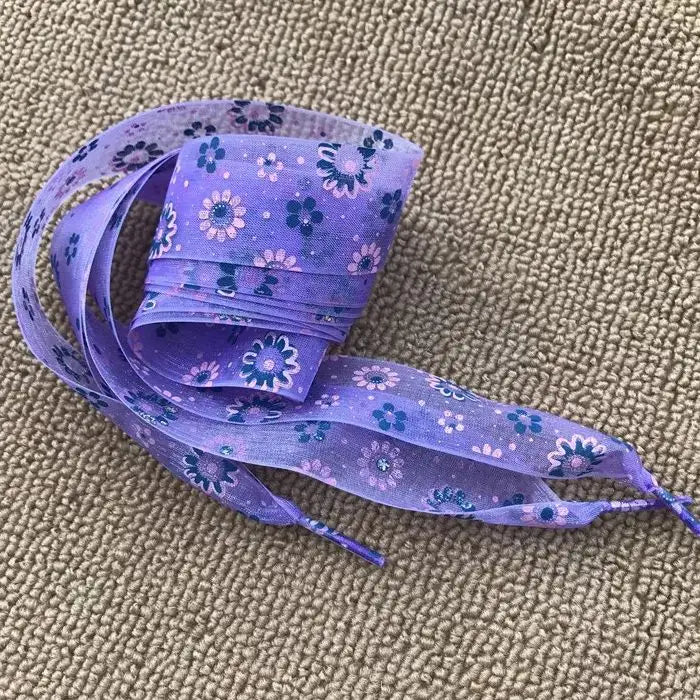 11Color Printing Snow Yarn Lace 2.5CM Width 80CM/100CM/120CM Length ultra-thin transparent lace Sneaker Sport Shoes Lace
