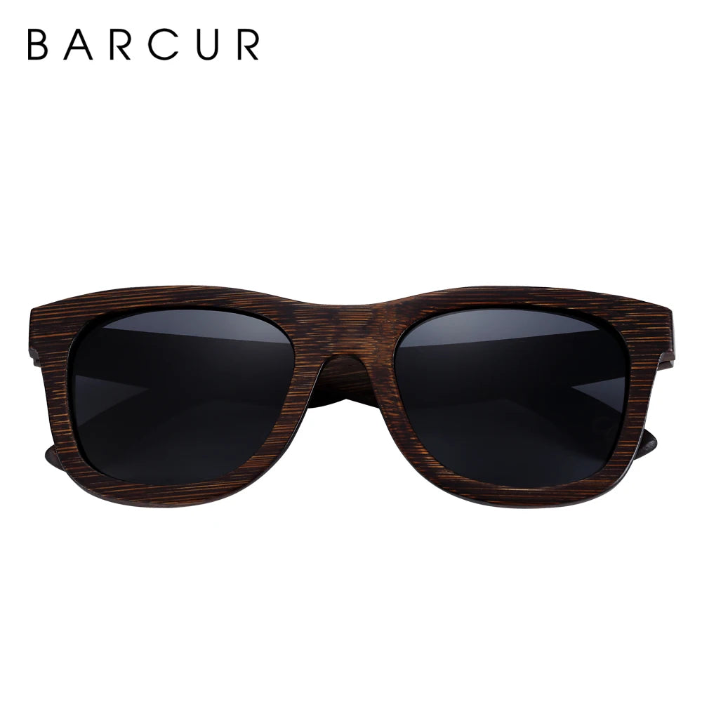 BARCUR Brown Glasses Retro Wood Eyewear Men Bamboo Sunglasses Women Unisex Sun Glasses with case Eyewear Oculos