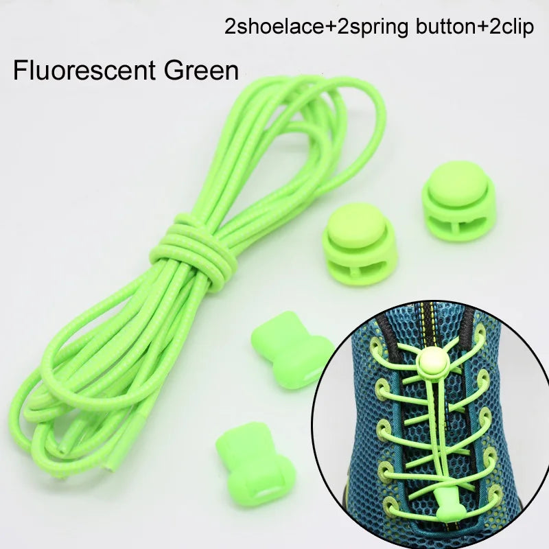Stretching Lock lace 22 colors a pair Of Locking Shoe Laces Elastic Sneaker Shoelaces Shoestrings Running/Jogging/Triathlon