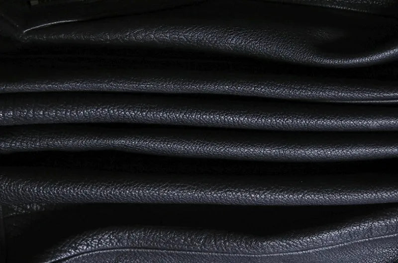 Plus Size 5XL Casual Leather Jacket Men Stand Collar Black 100% Cowhide Jackets Male High Quality Mens Genuine Leather Jacket