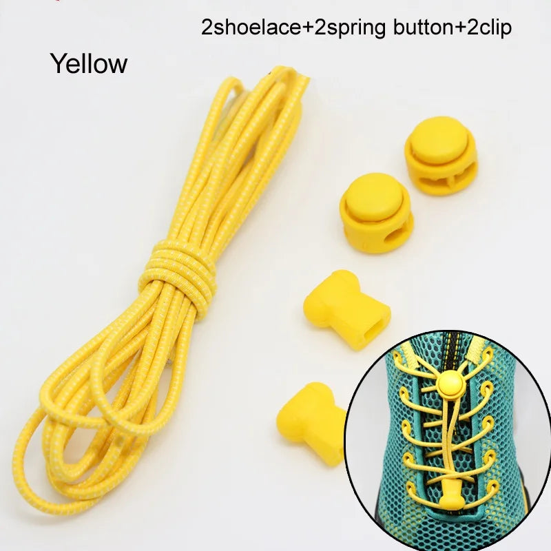 Stretching Lock lace 22 colors a pair Of Locking Shoe Laces Elastic Sneaker Shoelaces Shoestrings Running/Jogging/Triathlon