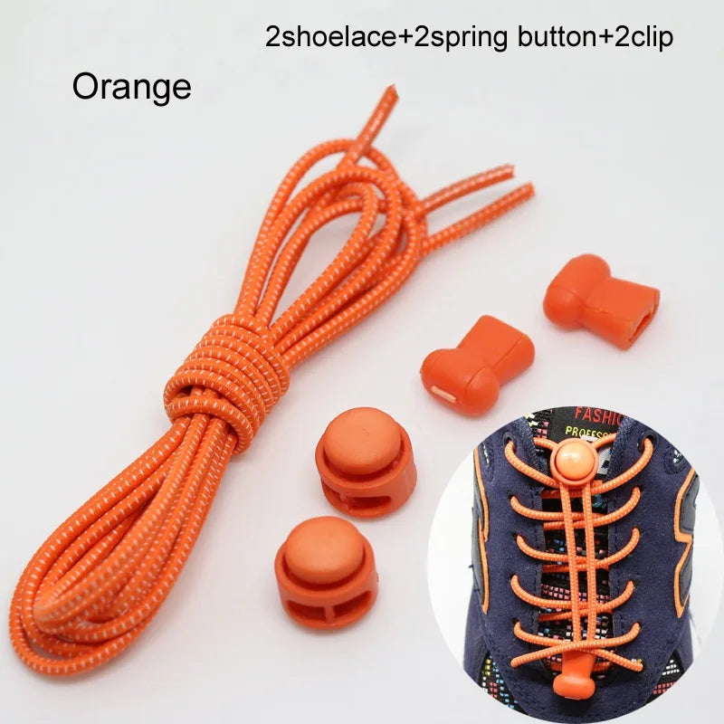 Stretching Lock lace 22 colors a pair Of Locking Shoe Laces Elastic Sneaker Shoelaces Shoestrings Running/Jogging/Triathlon