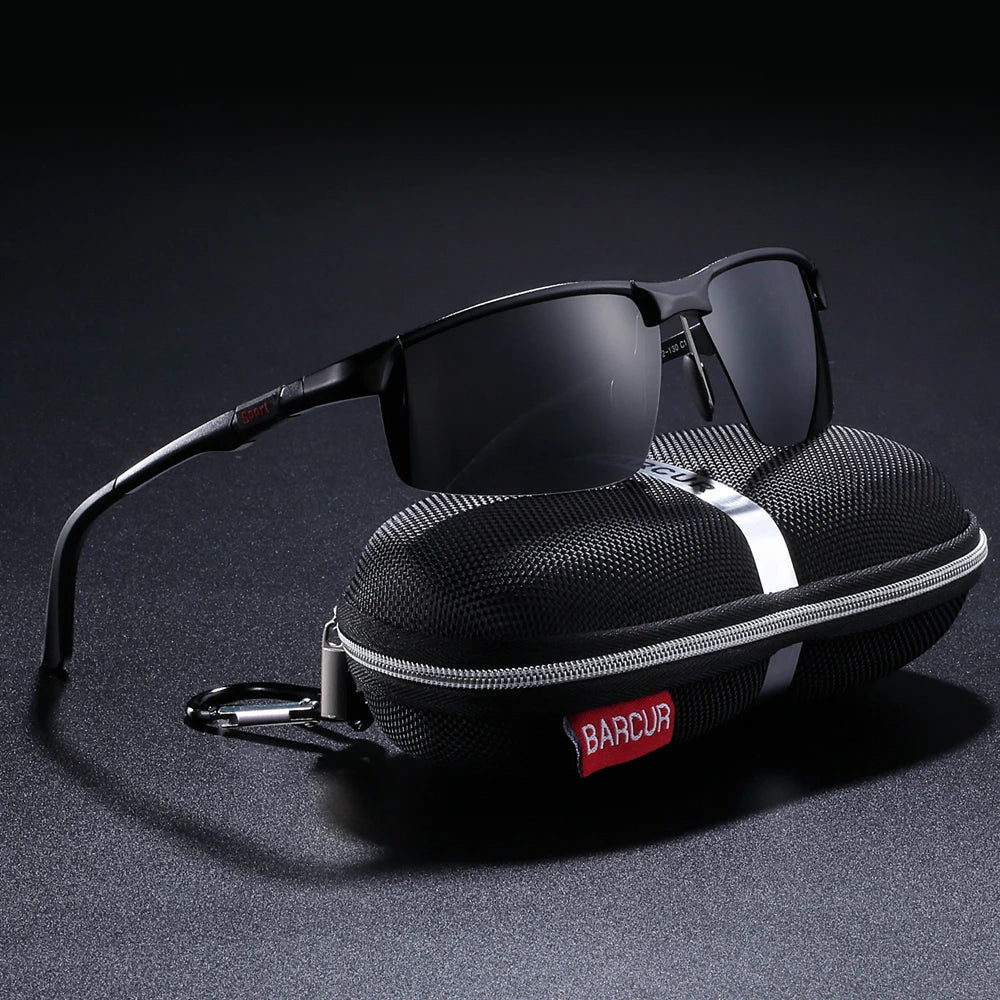 BARCUR Sports Aluminium Sunglasses Men Polarized Man Sunglasses Brand Driving Eyewear