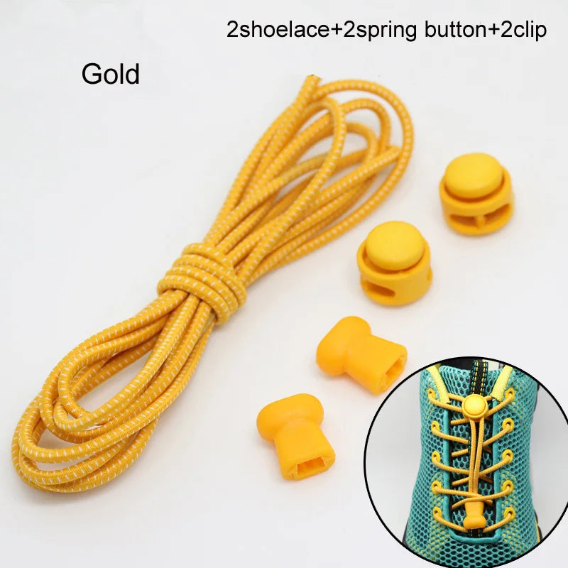 Stretching Lock lace 22 colors a pair Of Locking Shoe Laces Elastic Sneaker Shoelaces Shoestrings Running/Jogging/Triathlon