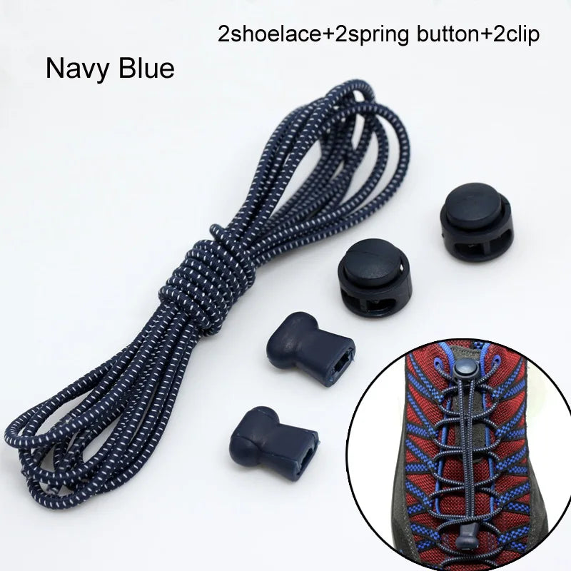 Stretching Lock lace 22 colors a pair Of Locking Shoe Laces Elastic Sneaker Shoelaces Shoestrings Running/Jogging/Triathlon