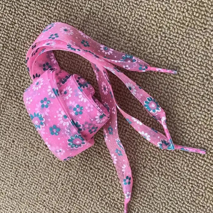 11Color Printing Snow Yarn Lace 2.5CM Width 80CM/100CM/120CM Length ultra-thin transparent lace Sneaker Sport Shoes Lace