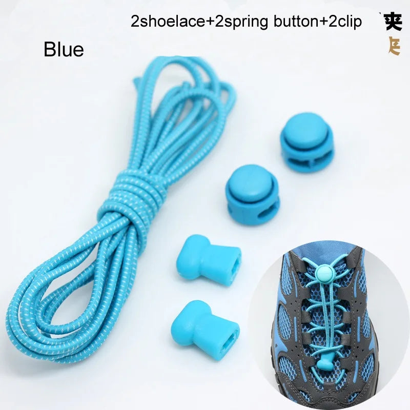 Stretching Lock lace 22 colors a pair Of Locking Shoe Laces Elastic Sneaker Shoelaces Shoestrings Running/Jogging/Triathlon