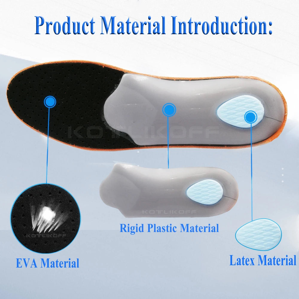 Leather Orthotic Insole For Flat Feet Arch Support Orthopedic Shoes Sole Insoles For Feet Men Women Children O/X Leg Corrected