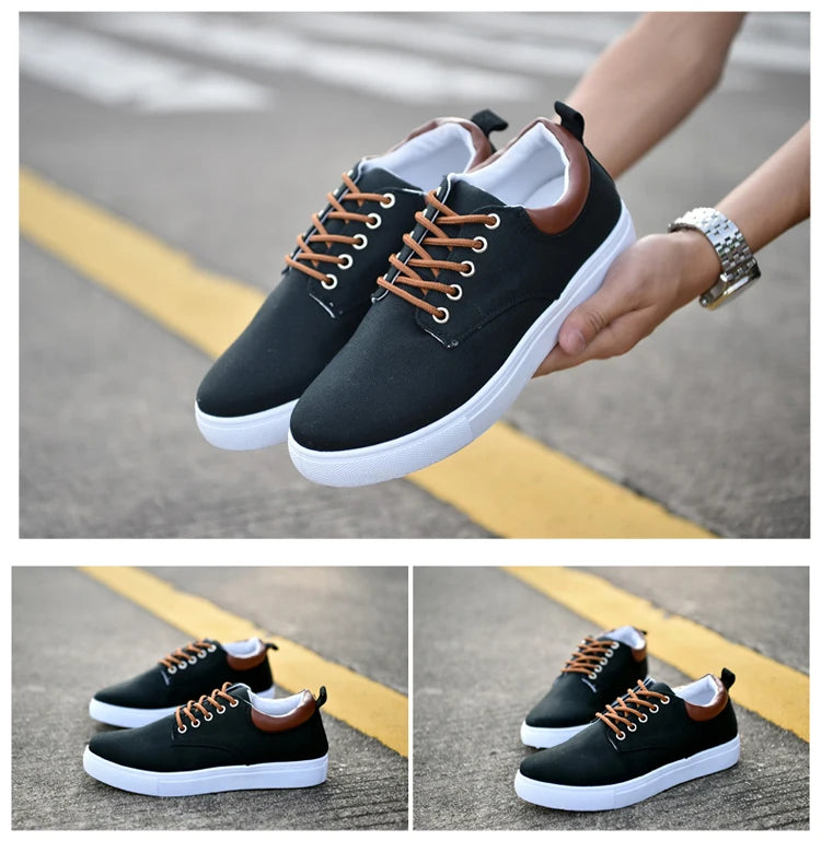 Italian Canvas Shoes For Men Large Size 47 48 Vulcanized Sneakers Slip On Men's Plimsoll Male Trainers Trend Summer Sports Shoes