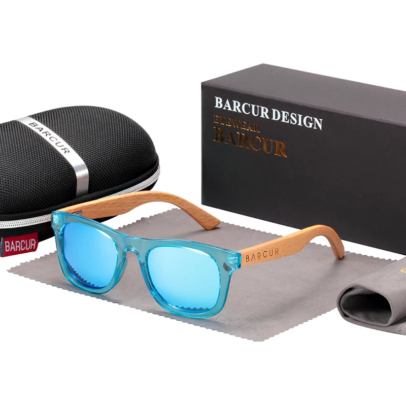 BARCUR Polarized Sunglasses for Boys and Girls Fashion Wood Sunglasses UV400 Sunglasses