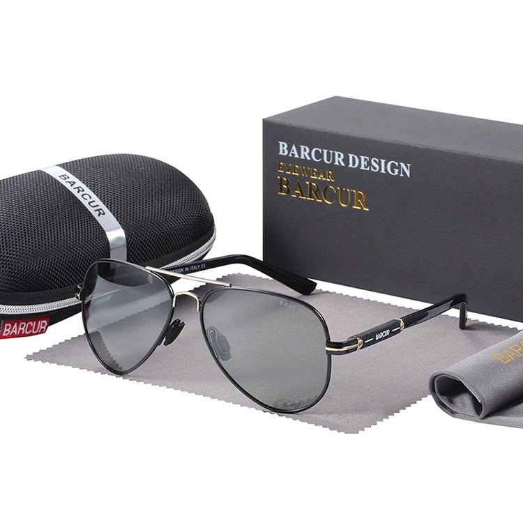 BARCUR Photochromic Polarized Sun glasses for Men Sunglasses Fishing Hiking Eyewear Oculos Gafas De Sol