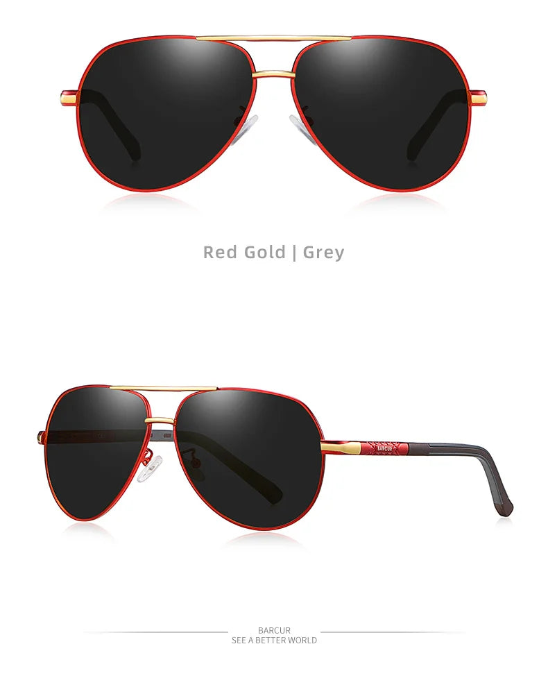 Vintage Aluminum HD Polarized Pilot Sunglasses for Men – UV400 Driving Eyewear