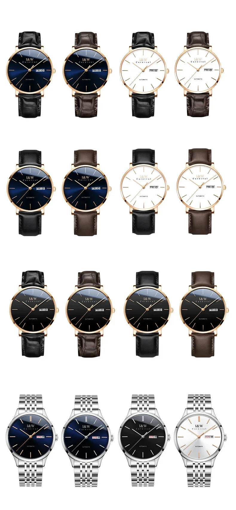 Montre Homme Switzerland I&W Luxury Gold Automatic Watch 24 Jewels NH36 Watch Men Calendar Sapphire Mechanical Watches Mens 2020