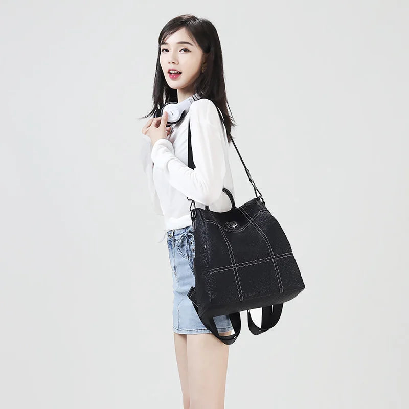 MOTAORA Women's Backpack High Quality Leather Backpack Ladies Large Capacity Anti-theft Shoulder Bag For Women Female Travel Bag