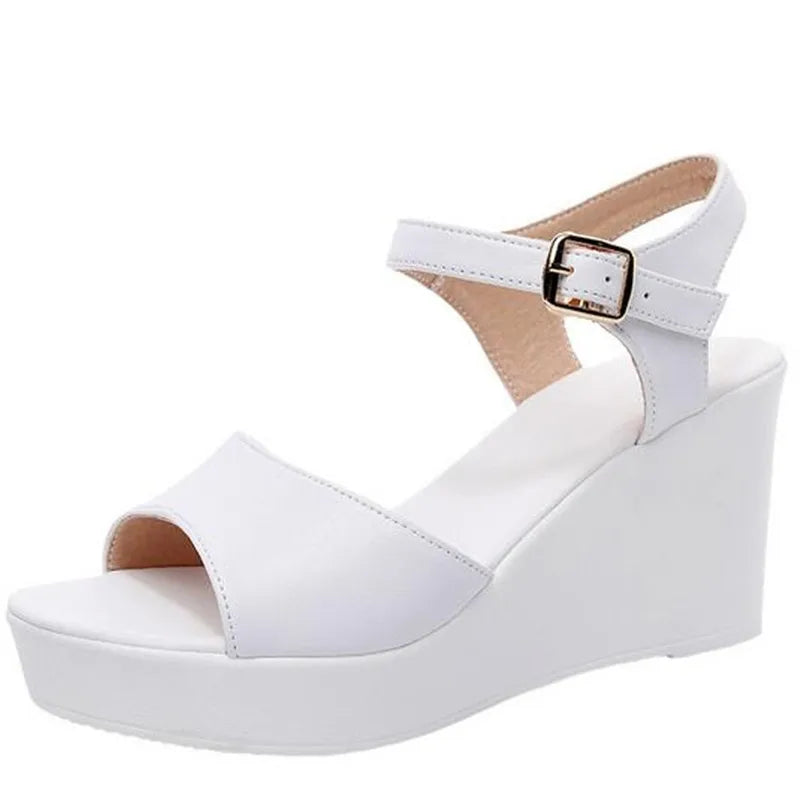 Women’s Genuine Leather wedges Sandals – Elegant Party Wear