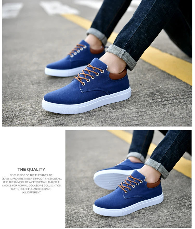 Italian Canvas Shoes For Men Large Size 47 48 Vulcanized Sneakers Slip On Men's Plimsoll Male Trainers Trend Summer Sports Shoes