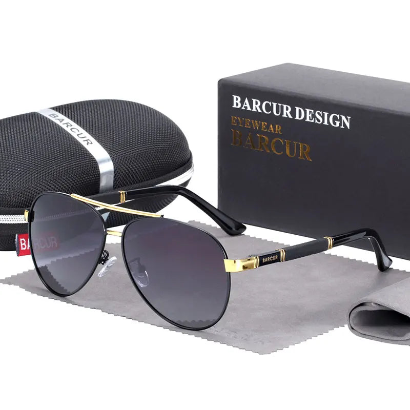 BARCUR Pilot Sunglasses Male Polarized Sun Glasses Men Sports Eyewear Lunette De Soleil Homme