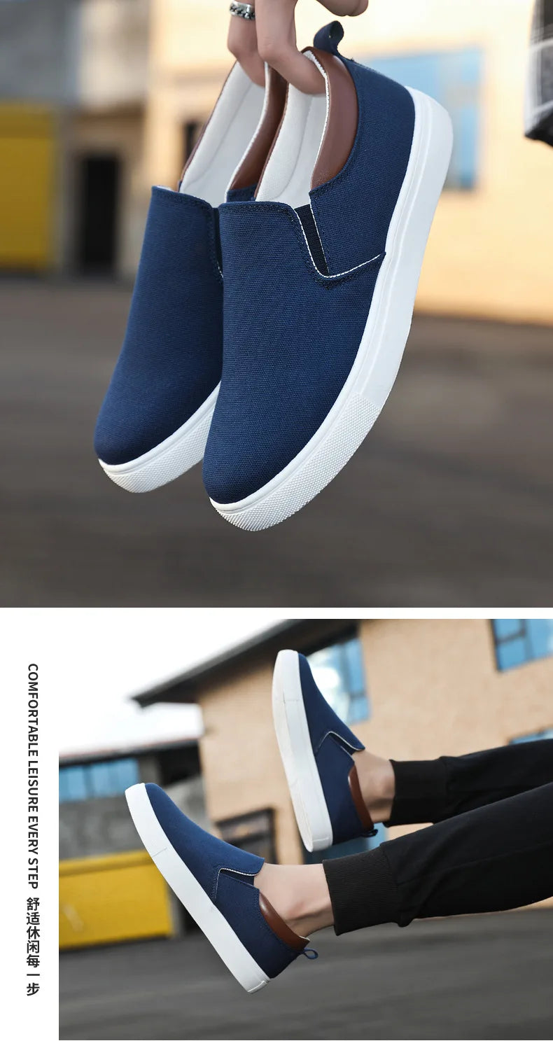 Italian Canvas Shoes For Men Large Size 47 48 Vulcanized Sneakers Slip On Men's Plimsoll Male Trainers Trend Summer Sports Shoes
