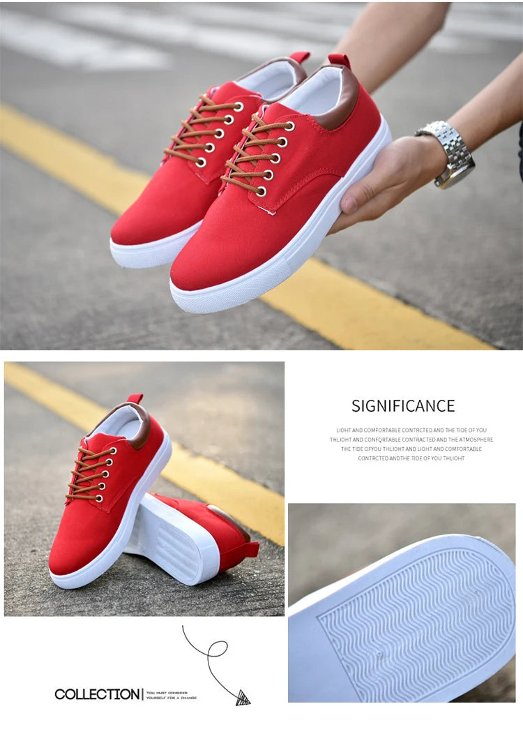 Italian Canvas Shoes For Men Large Size 47 48 Vulcanized Sneakers Slip On Men's Plimsoll Male Trainers Trend Summer Sports Shoes