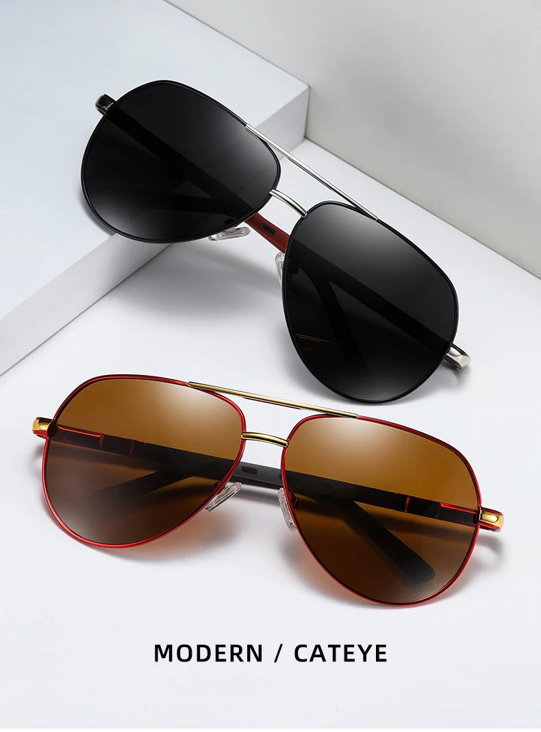Vintage Aluminum HD Polarized Pilot Sunglasses for Men – UV400 Driving Eyewear