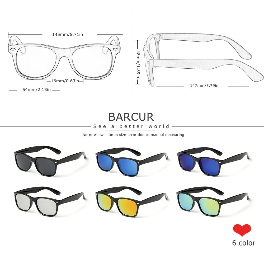 BARCUR Men Sunglasses Vintage Fashion Classic Brand Glasses Retro Glasses Women Sunglasses Unisex UV400 l