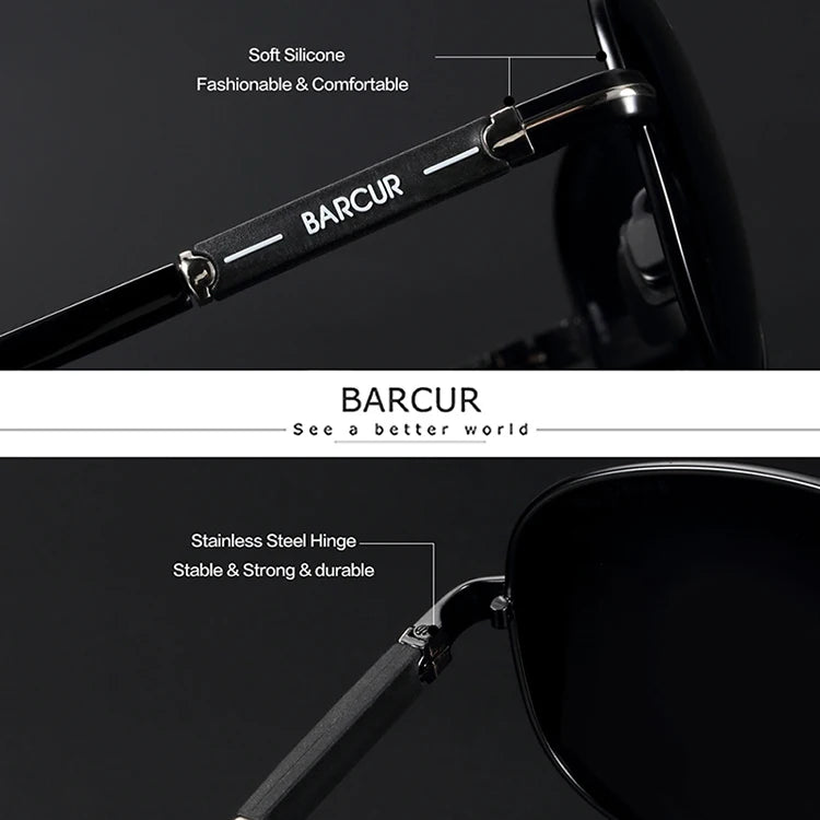 BARCUR Photochromic Polarized Sun glasses for Men Sunglasses Fishing Hiking Eyewear Oculos Gafas De Sol