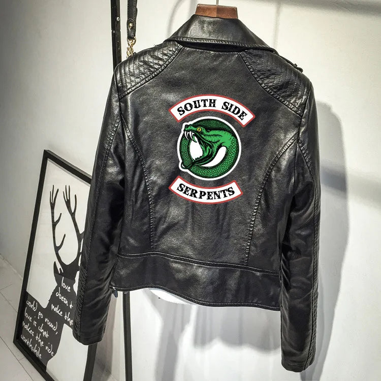 Riverdale Jacket South Side Jacket Serpents Riverdale Southside PU Leather Jackets Snake Woman Streetwear Leather Outwear Coat
