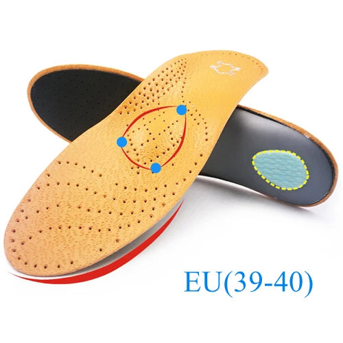 Leather Orthotic Insole For Flat Feet Arch Support Orthopedic Shoes Sole Insoles For Feet Men Women Children O/X Leg Corrected