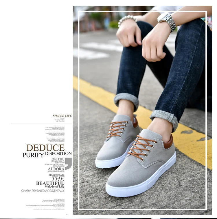 Italian Canvas Shoes For Men Large Size 47 48 Vulcanized Sneakers Slip On Men's Plimsoll Male Trainers Trend Summer Sports Shoes
