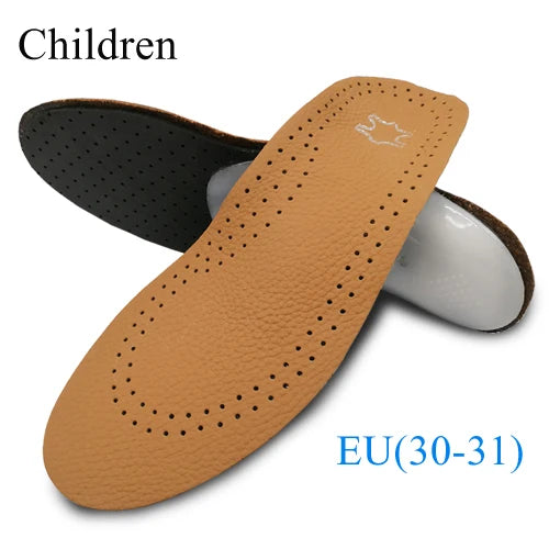 Leather Orthotic Insole For Flat Feet Arch Support Orthopedic Shoes Sole Insoles For Feet Men Women Children O/X Leg Corrected