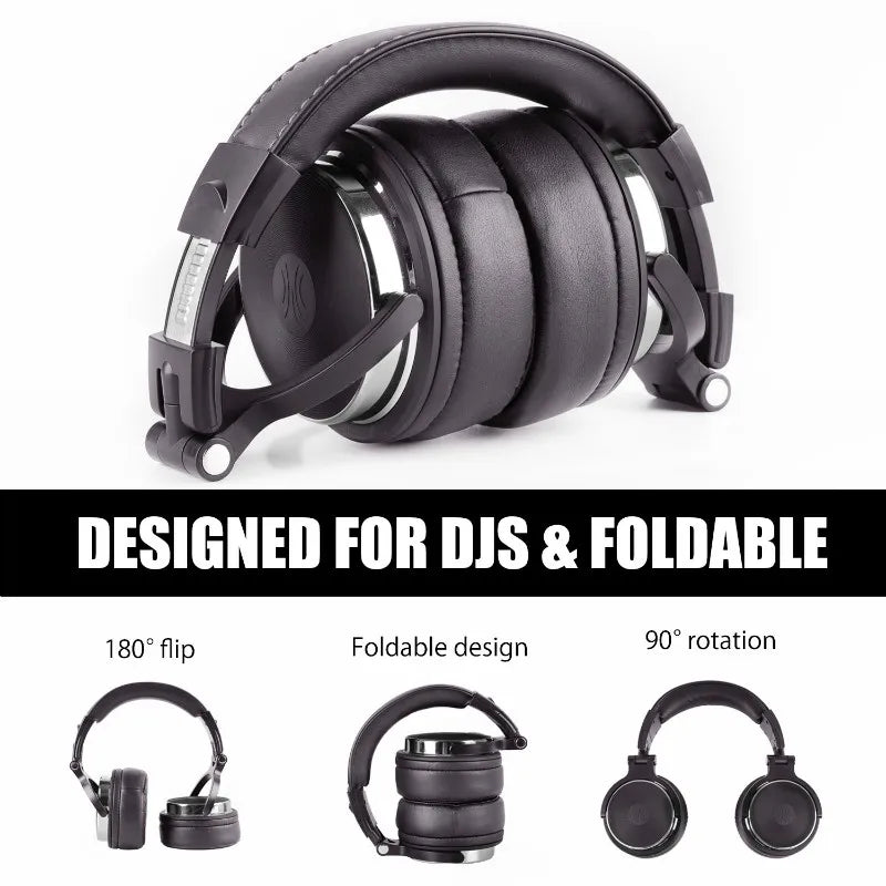 Oneodio Wired Headphones Professional Studio DJ Headphone With Microphone Over Ear Hi-Res Headset Monitoring For Music Phone