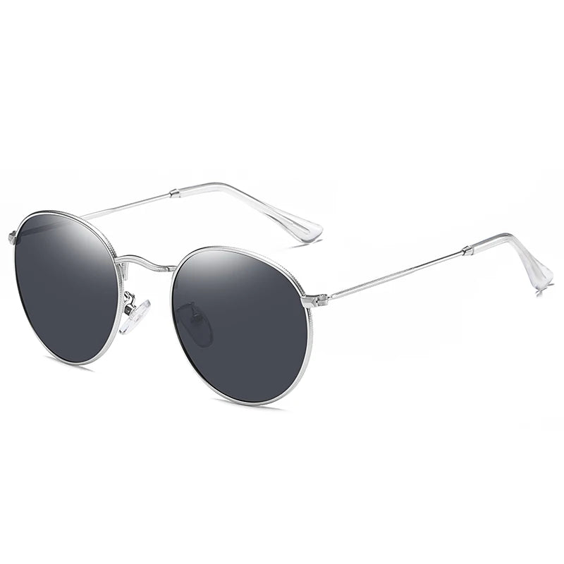 BARCUR Round Sunglasses Men/Women Colorful Reflective Coating Polarized Sun Glasses with Box free