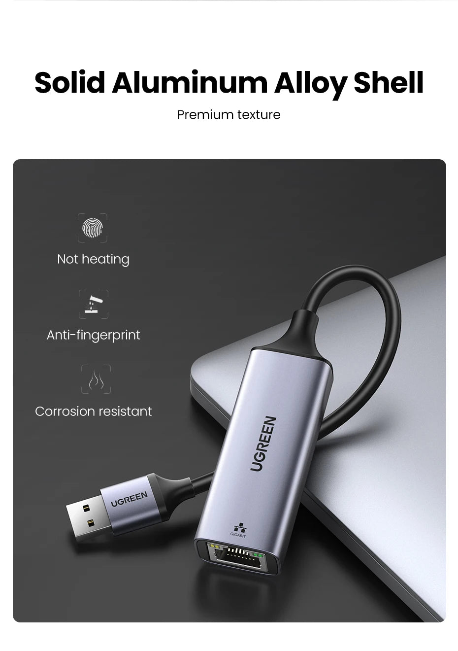 UGREEN USB Ethernet Adapter USB 3.0 Network Card to USB RJ45 Lan for PC Windows 10 Xiaomi Mi Box 3/S Nintend Switch Ethernet USB