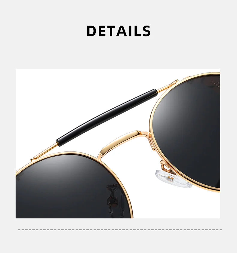 BARCUR Vintage Retro Round Polarized Steampunk Sunglasses Men Sun Glasses For Women Style UV400 Protection