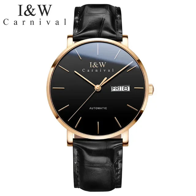 Montre Homme Switzerland I&W Luxury Gold Automatic Watch 24 Jewels NH36 Watch Men Calendar Sapphire Mechanical Watches Mens 2020