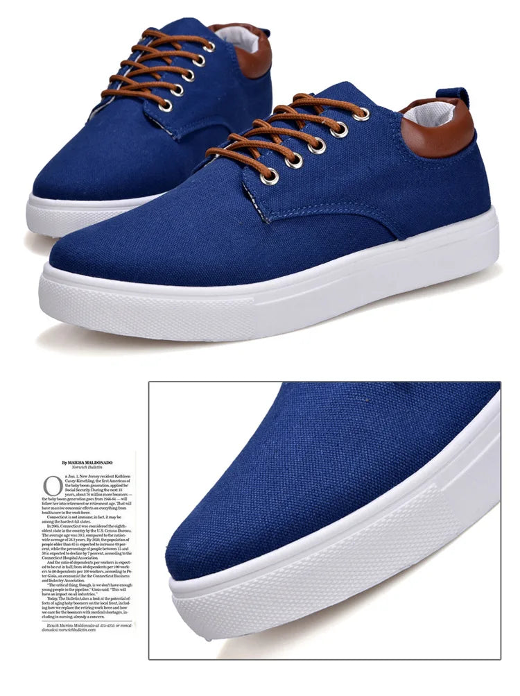 Italian Canvas Shoes For Men Large Size 47 48 Vulcanized Sneakers Slip On Men's Plimsoll Male Trainers Trend Summer Sports Shoes