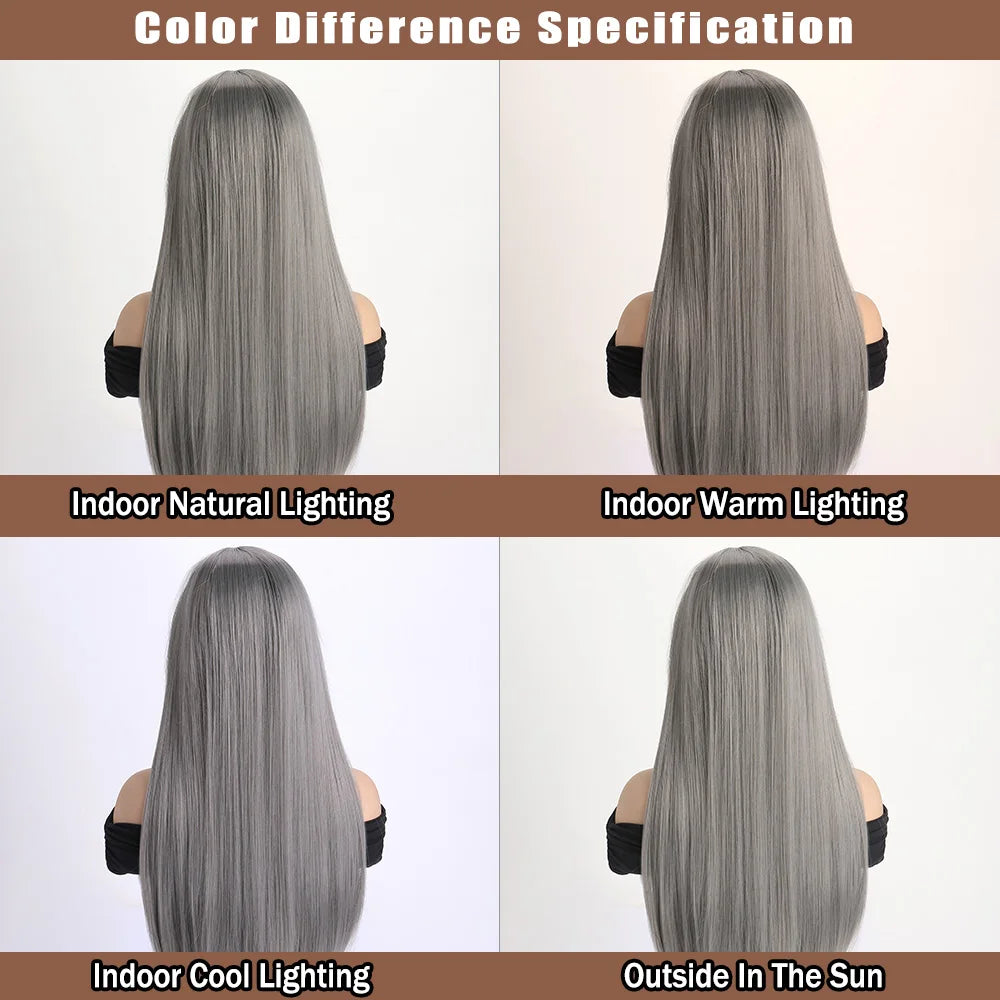 26Inch Colour Wig Long Straight Synthetic Wig for Women Fashion Wig for for Daily Halloween Costume Party Cosplay 