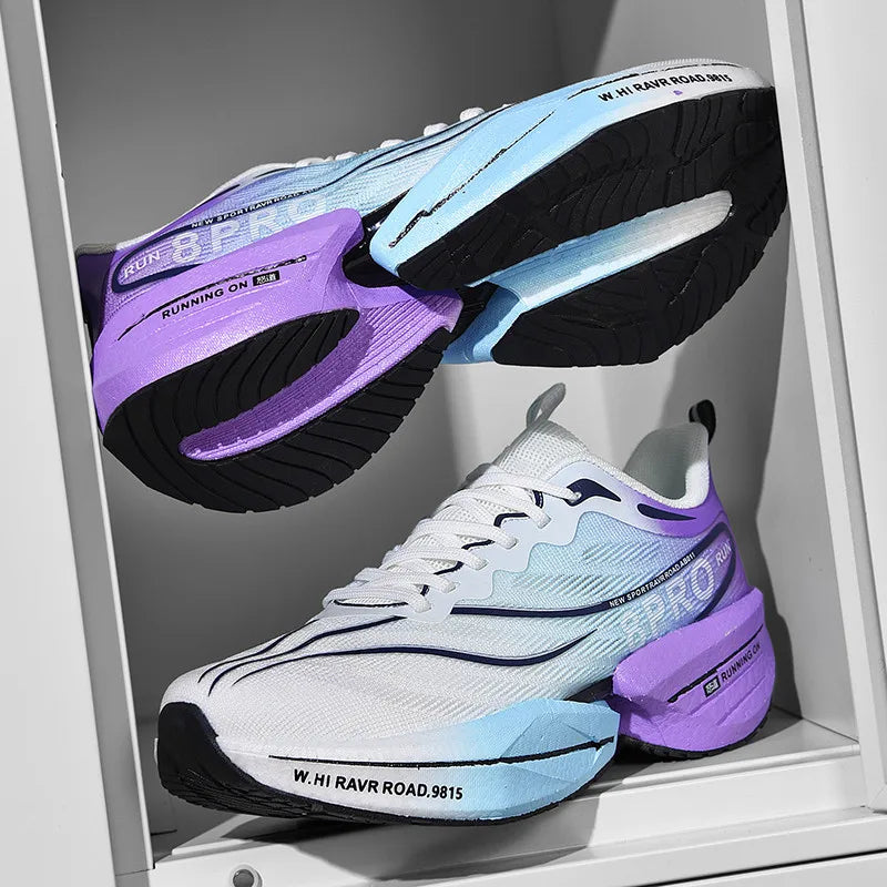 Marathon Full Palm Carbon Plate Sports Running Shoes Men Breathable Lightweight Women Comfortable Anti Slip Speciality Sneakers