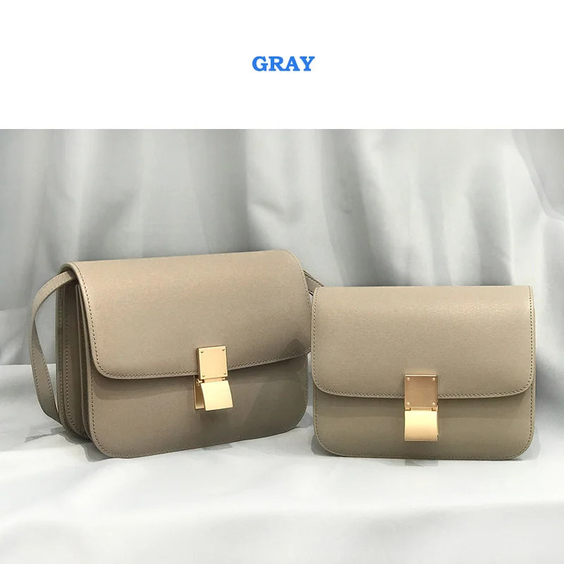 Women Shoulder Bag Female Split Leather Ins Vintage Messenger Lady Small Square Palm Texture Printing Box Flap Underarm Bag 2022