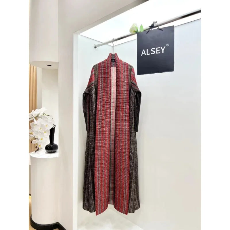 KAF Women Abaya 2025 Spring and Autumn New Fashion Retro Printing Loose Large Size Cardigan Design Luxury Female Abaya