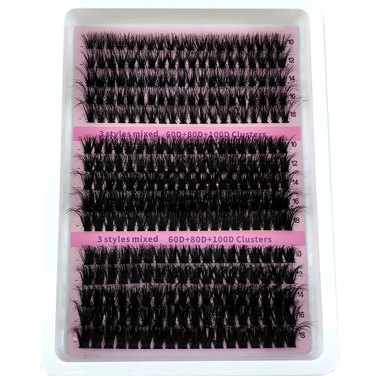 15Rows DIY 5D Fluffy Lash Clusters 60D/80D/100D Thick Eyelash Clusters Wispy Individual Lashes 10-20mm Cluster Eyelash Extension