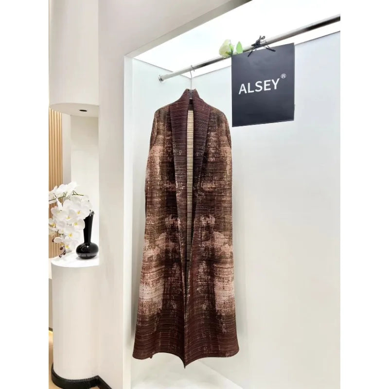 KAF Women Abaya 2025 Spring and Autumn New Fashion Retro Printing Loose Large Size Cardigan Design Luxury Female Abaya