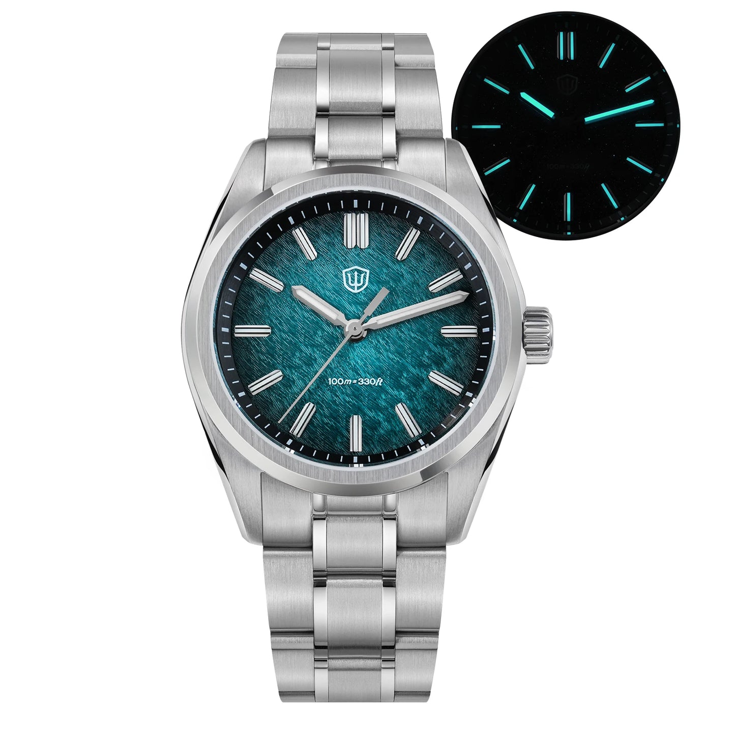 Watchdives WD0003B Original Design Aventurine Dial Men Watch VH31 Sweep Seconds Quartz Movement 36mm Watches Luminous Waterproof