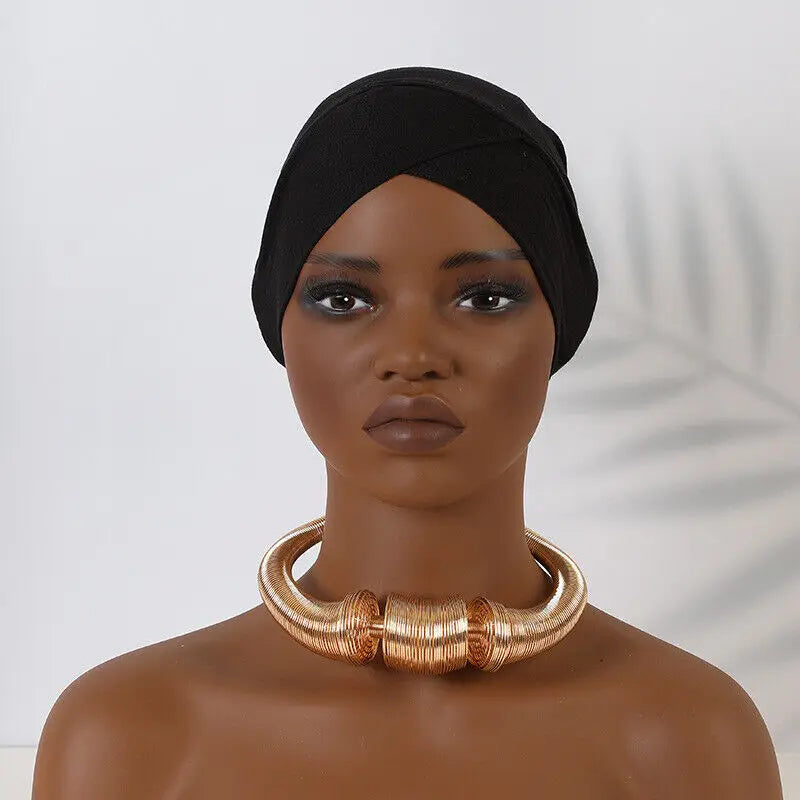 Women Stretchy Turban Modal Jersey Inner Hijab Muslim Hat Solid Color Tube Cap Islamic Under Scarf Headwrap Bonnet Arab Headband