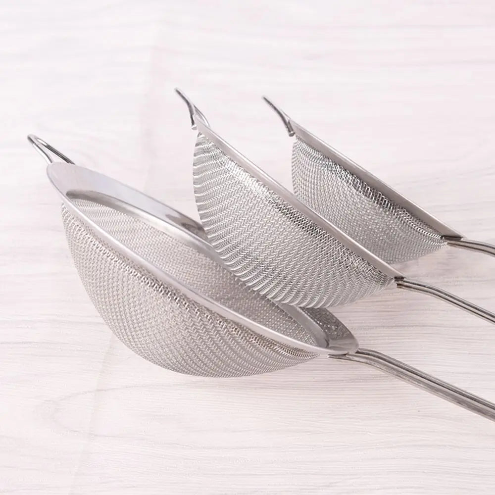 Flour Strainer Mesh With Handle Diameter7/8/10/12/14/16/18/20/22cm Stainless Steel Colander Tea Sifter Kitchen Sieve Filter Tool