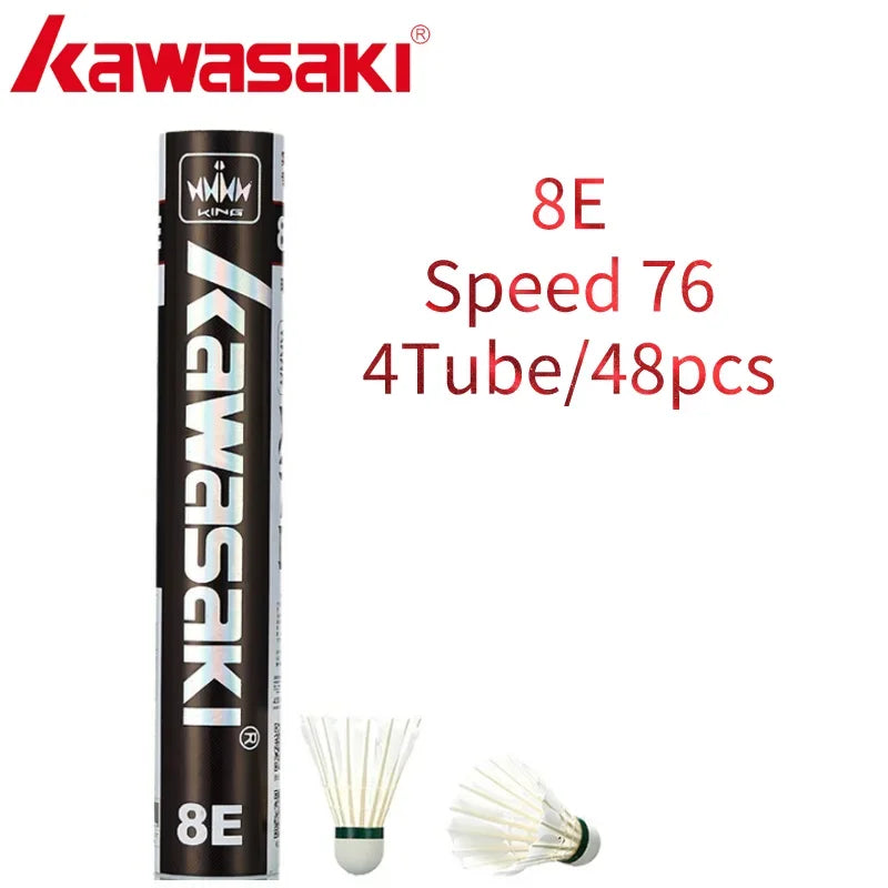Kawasaki Badminton Shuttlecock for Clubs & Training Racquet Sport 6E/8E/10E Badminton Feather Shuttlecock Durable Badminton Ball